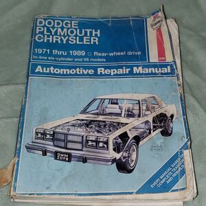 Haynes 1971 thru 1989 Dodge Plymouth Chrysler Repair Manual